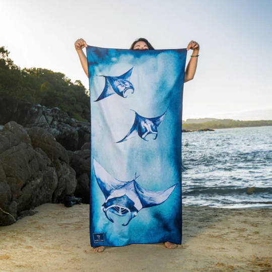 Ocean Cycle Manta Ray Towel Sand Free